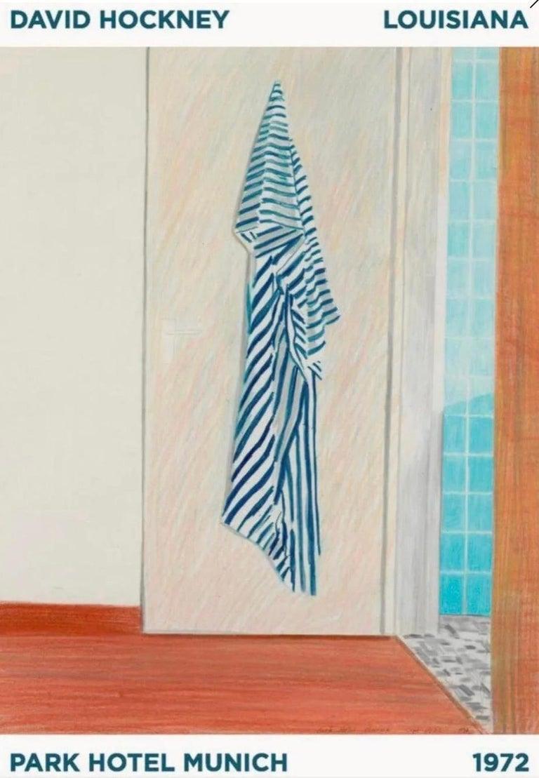 Paper David Hockney Park Hotel Munich Original Exhibition Lithograph Poster Denmark For Sale