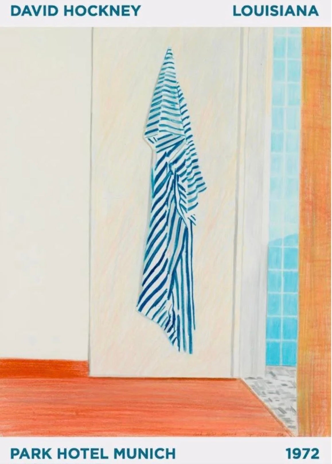 David Hockney Park Hotel Múnich Póster litografía original de exposición Dinamarca
