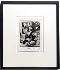 David Hockney with his two dogs Stanley and Boodgie (Hand Signed by the Artist)