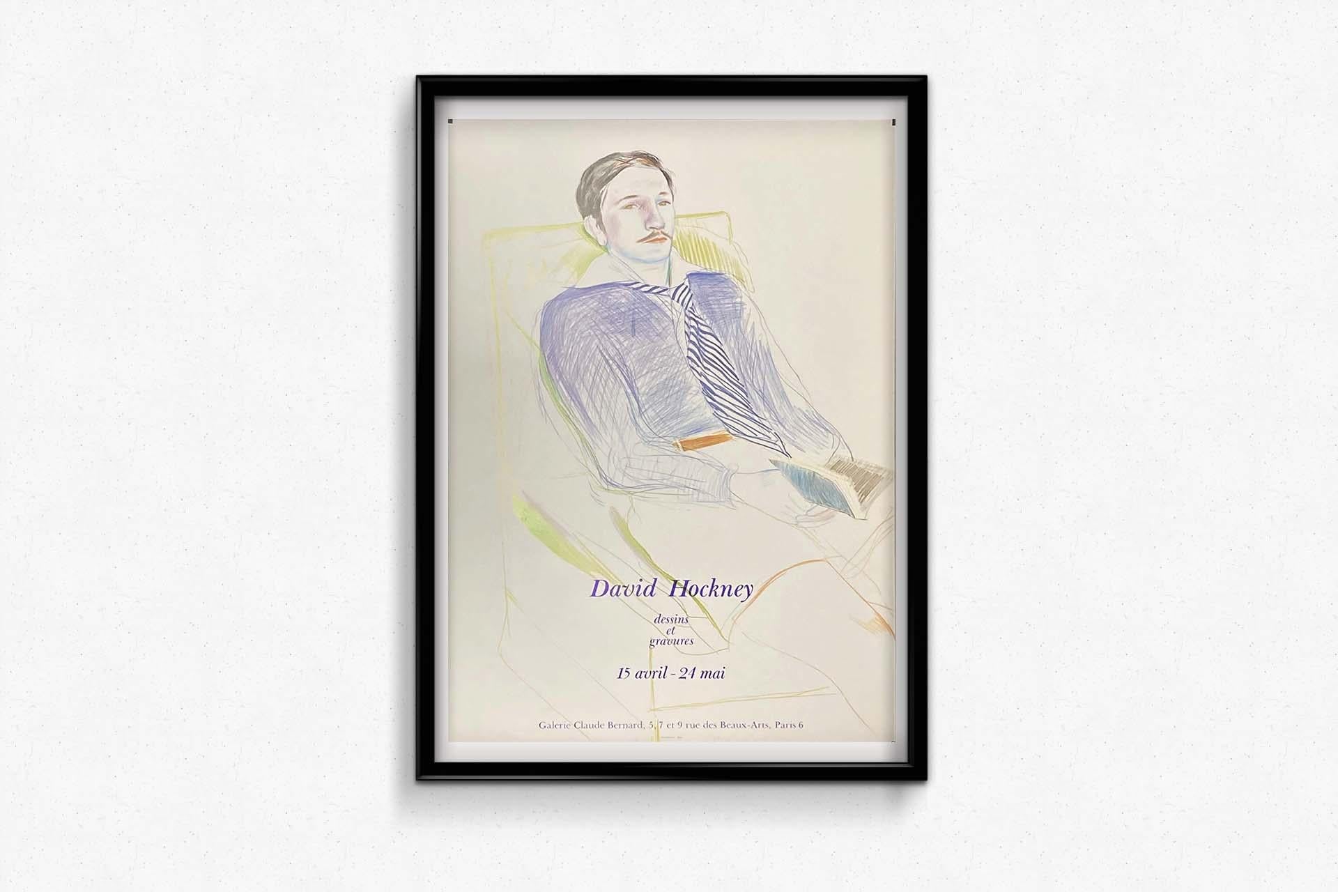 1975 exhibition Dessins et Gravures by David Hockney at Galerie Claude Bernard For Sale 1