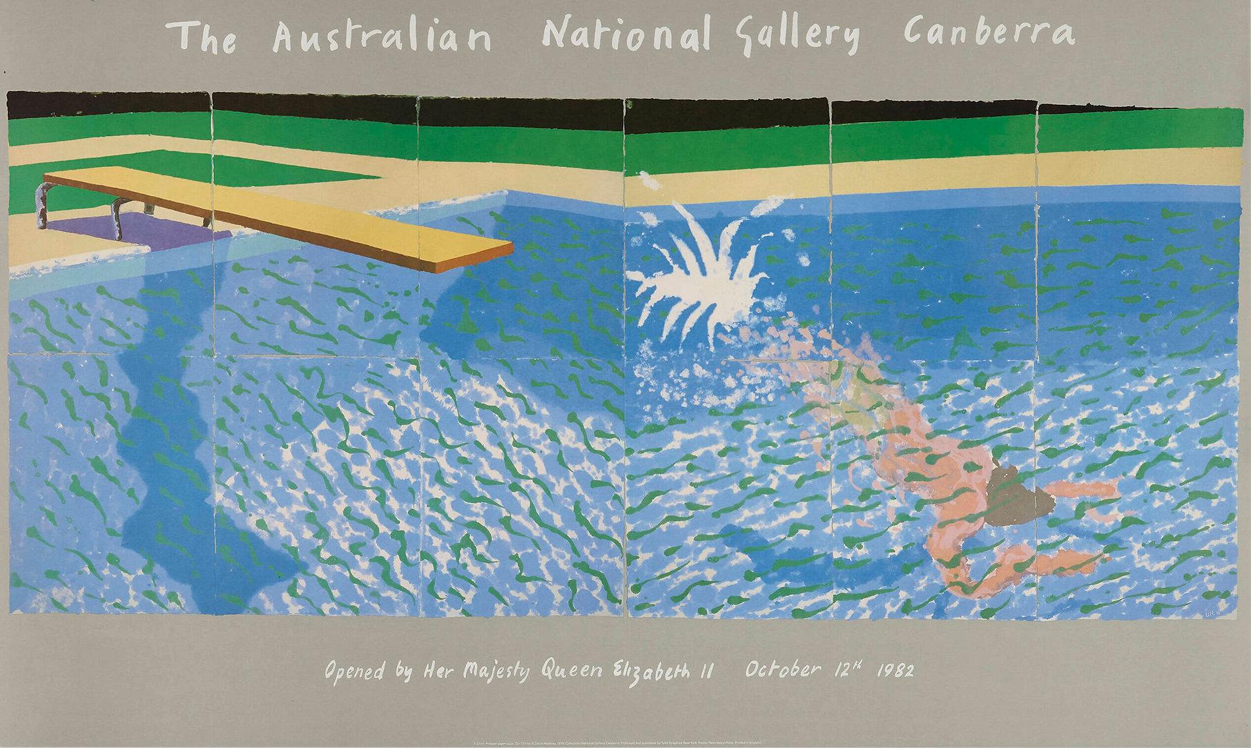 1982 The Diver Paper Pool Australian National Gallery Poster