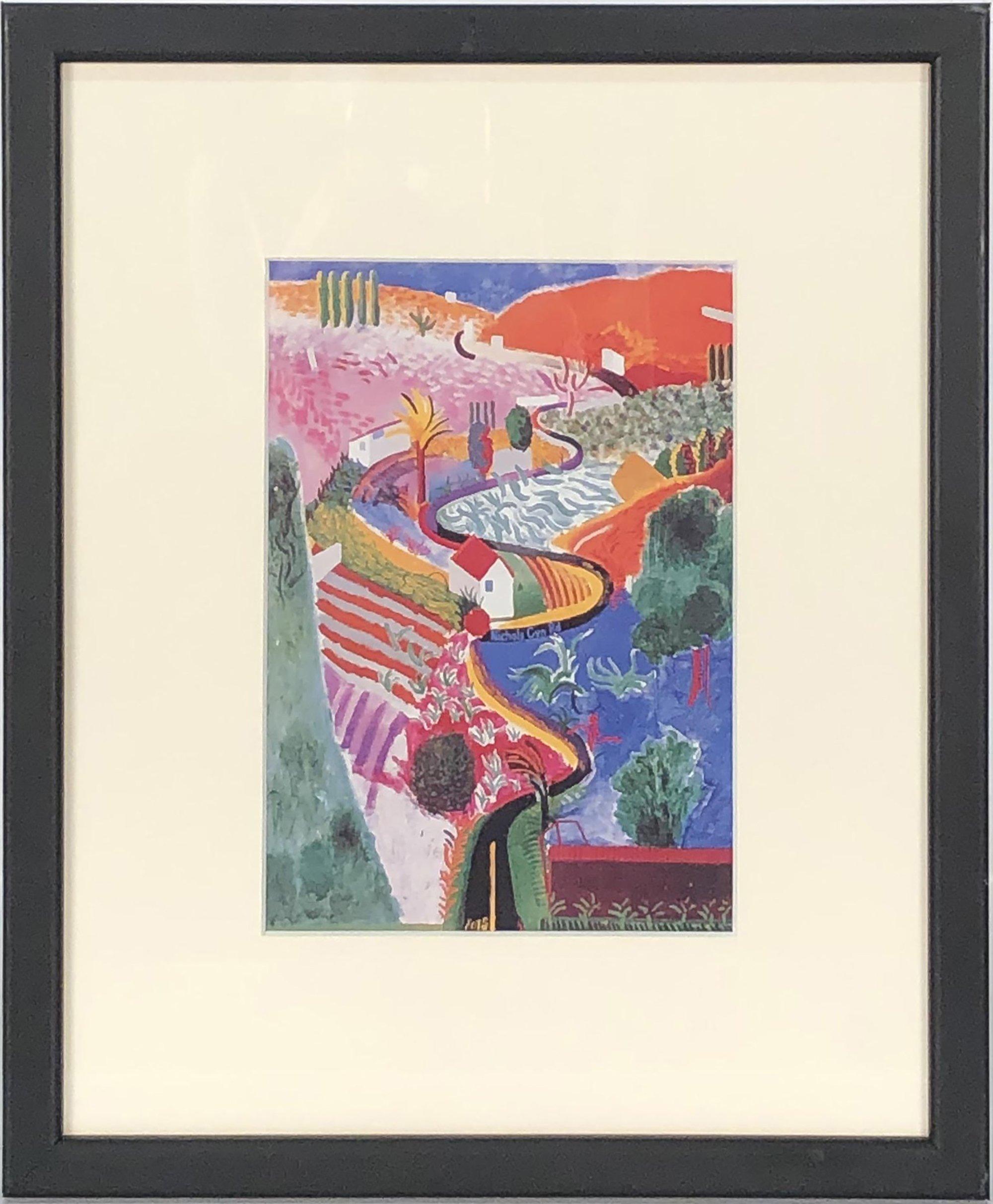 David Hockney Nichols Canyon, 1985, FRAMÉDÉ