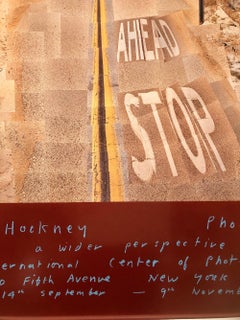 1986 David Hockney 'Pearblossom Highway framed' Pop Art Blue, Orange Offset