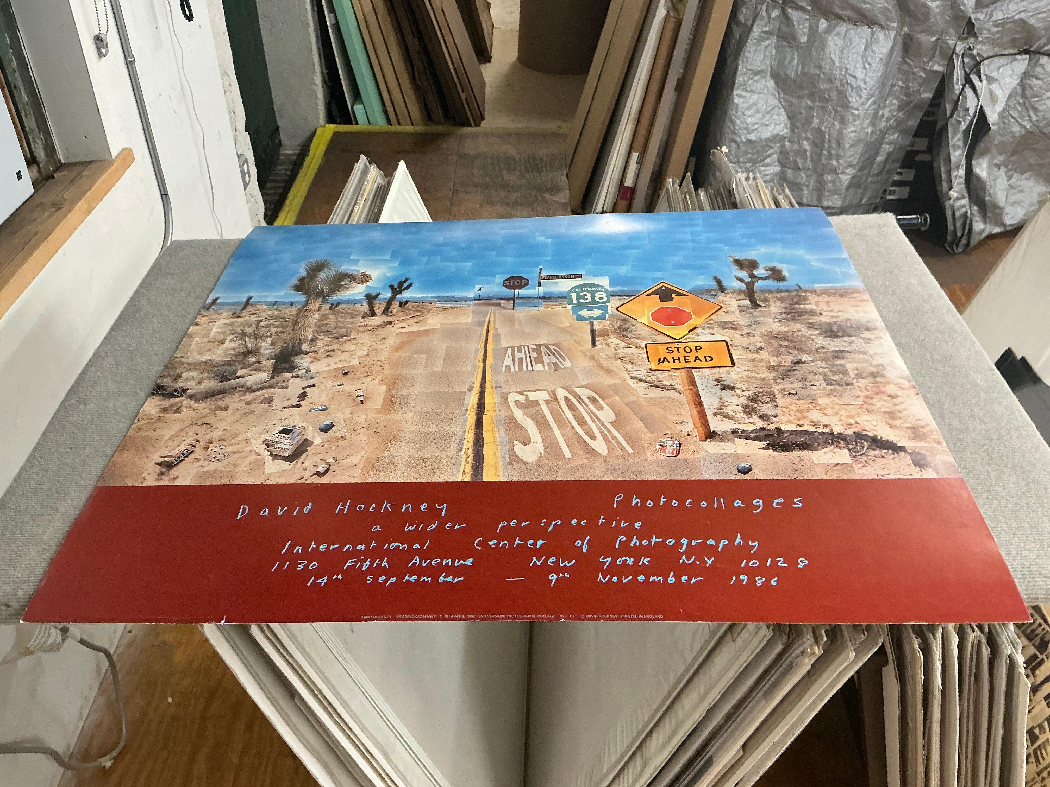 1986 David Hockney 'Pearblossom Highway' Pop Art Vintage For Sale 1