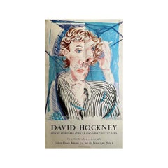 1986 original poster of David Hockney, Images and thoughts for Vogue magazine