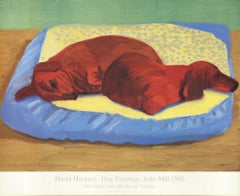 1995 After David Hockney 'Dog Painting 43' Pop Art Vintage
