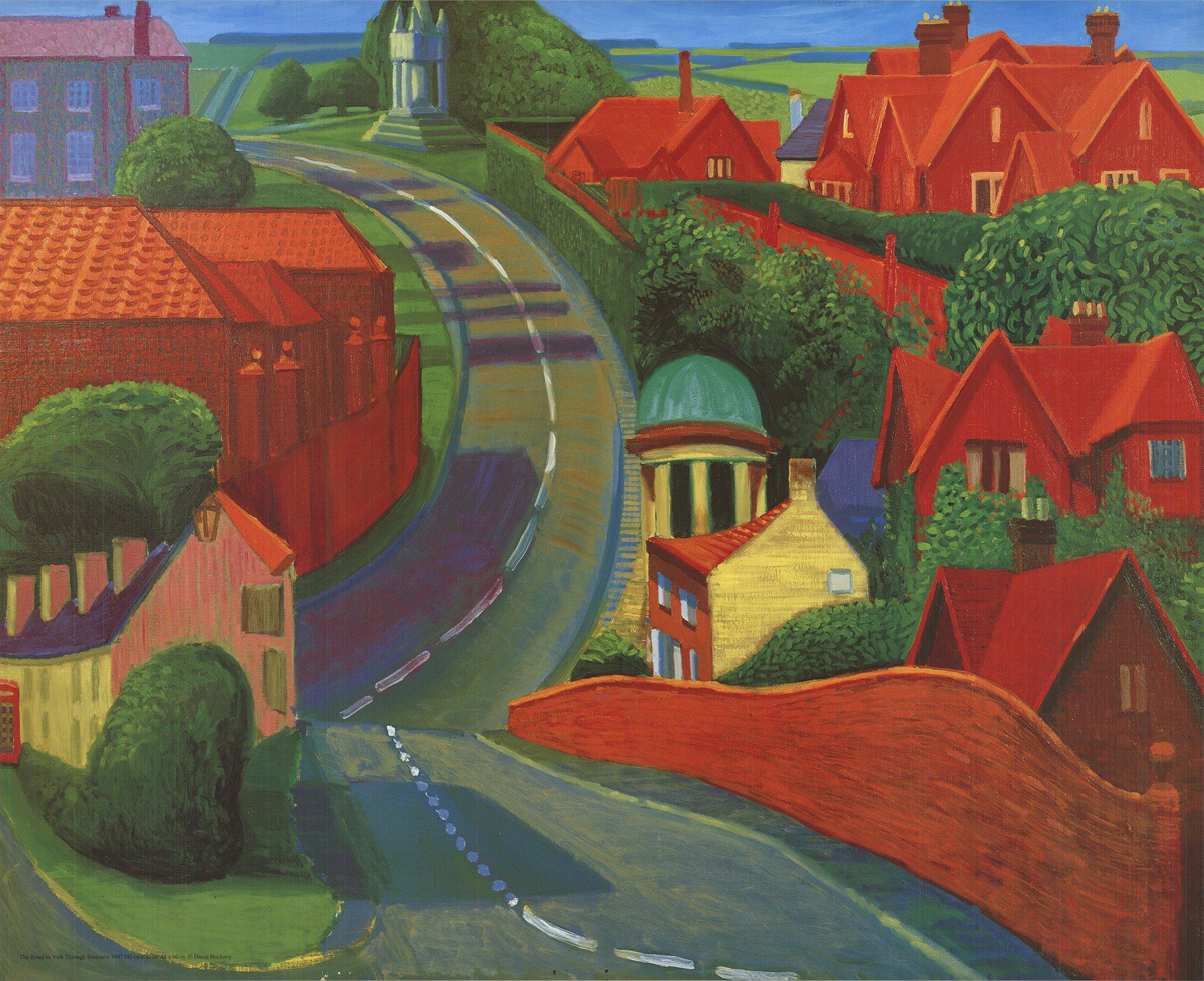 1997 David Hockney 'The Road to York Through Sledmere' Pop Art Royaume-Uni