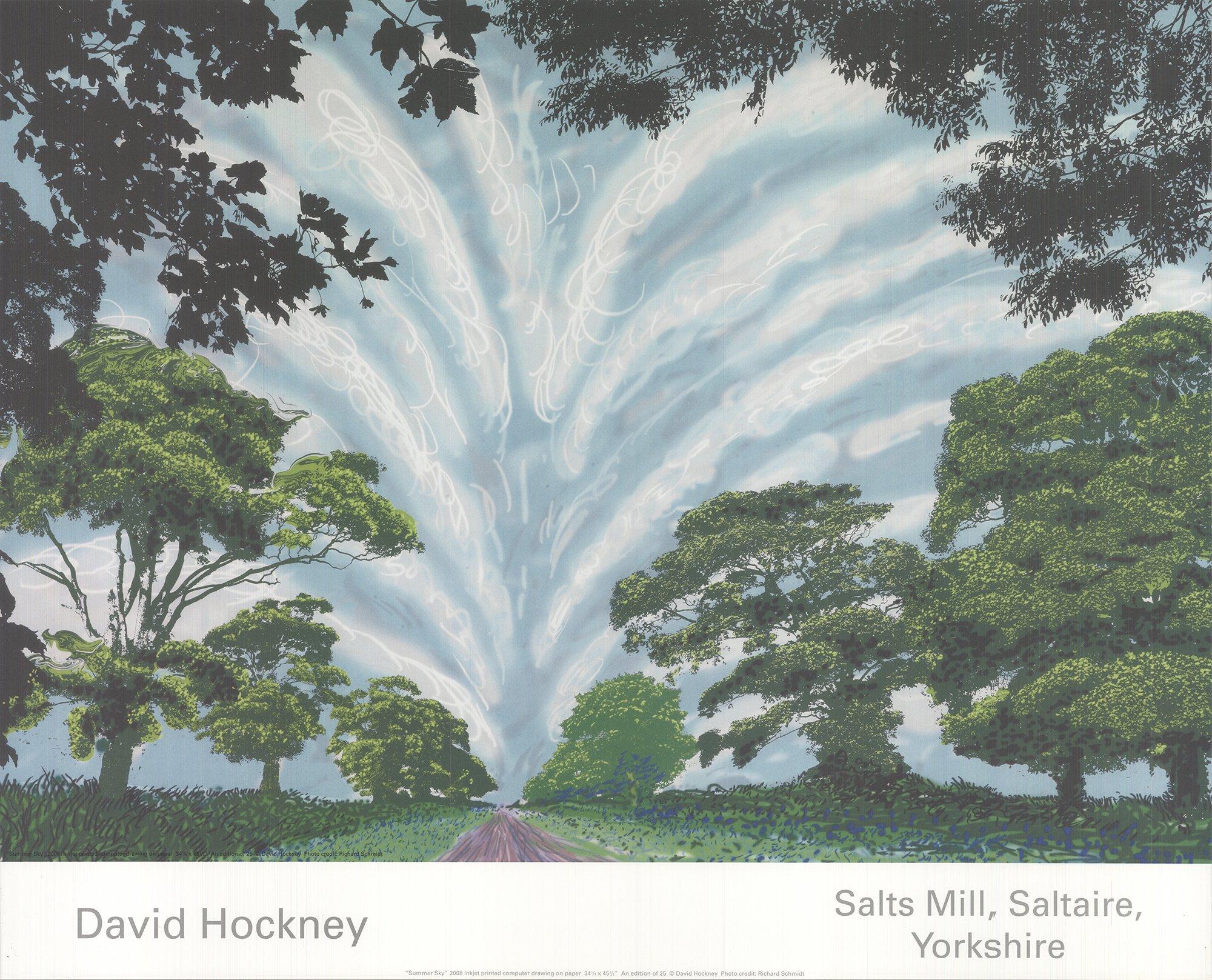2008 After David Hockney 'Summer Sky' Pop Art United Kingdom Offset Lithograph