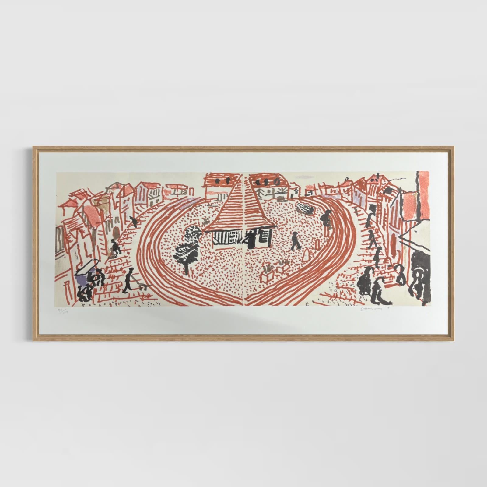 220 für 2020. Kunstedition D Nr. 301-400 'Meine zweite Zeichnung von Beuvron-en-Auge'  – Print von David Hockney