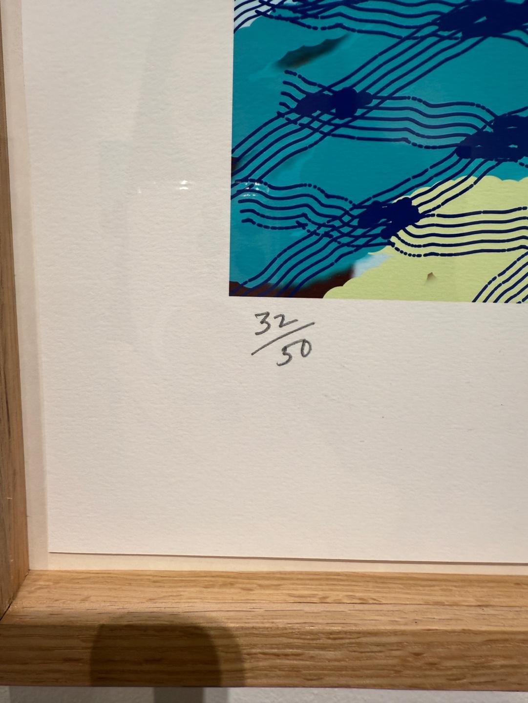 24th February 2021, Red, Yellow and Purple Flowers on a Blue Table - Print by David Hockney