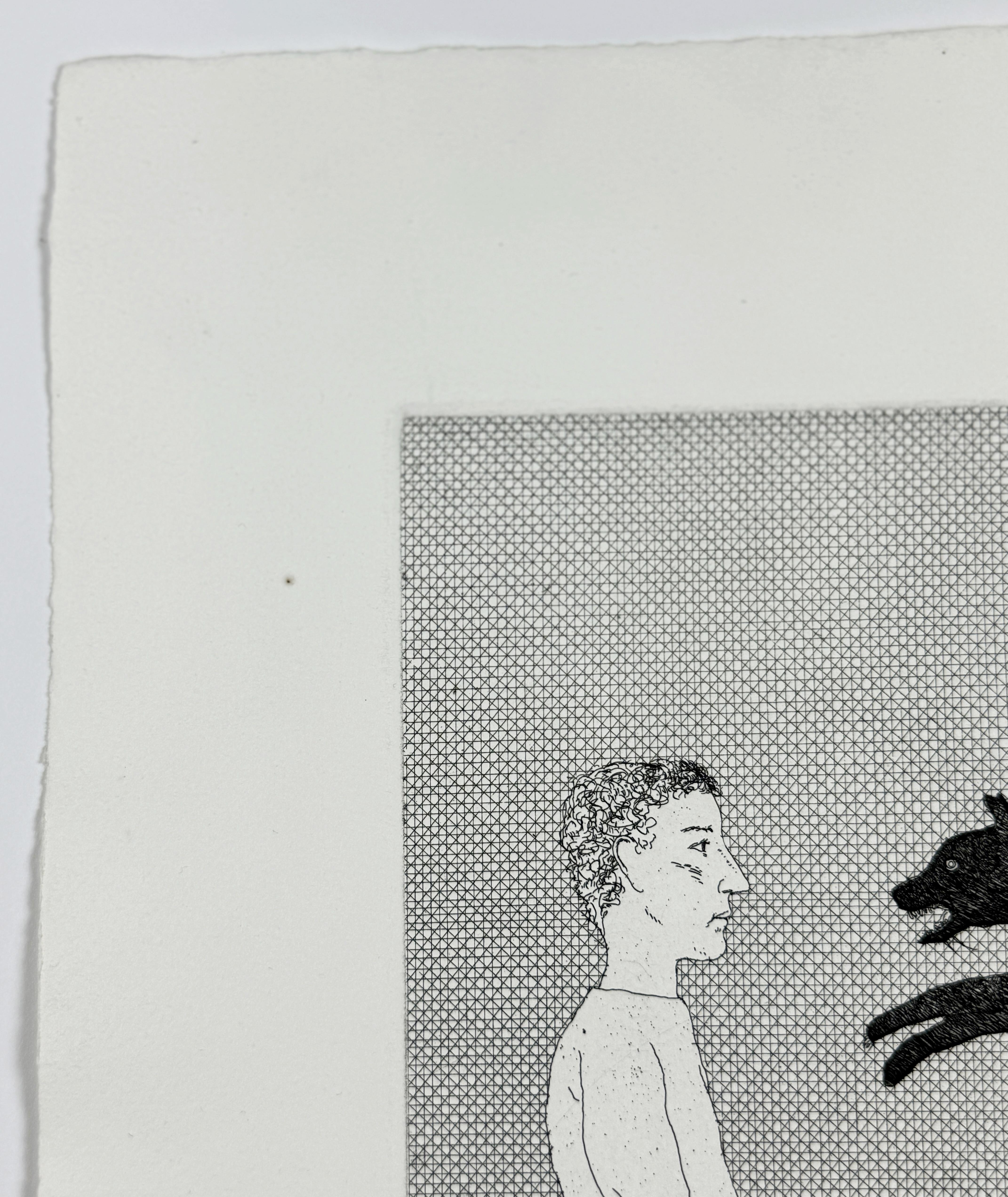 A black cat leaping by David Hockney (Six Fairy Tales from the Brothers Grimm) 2