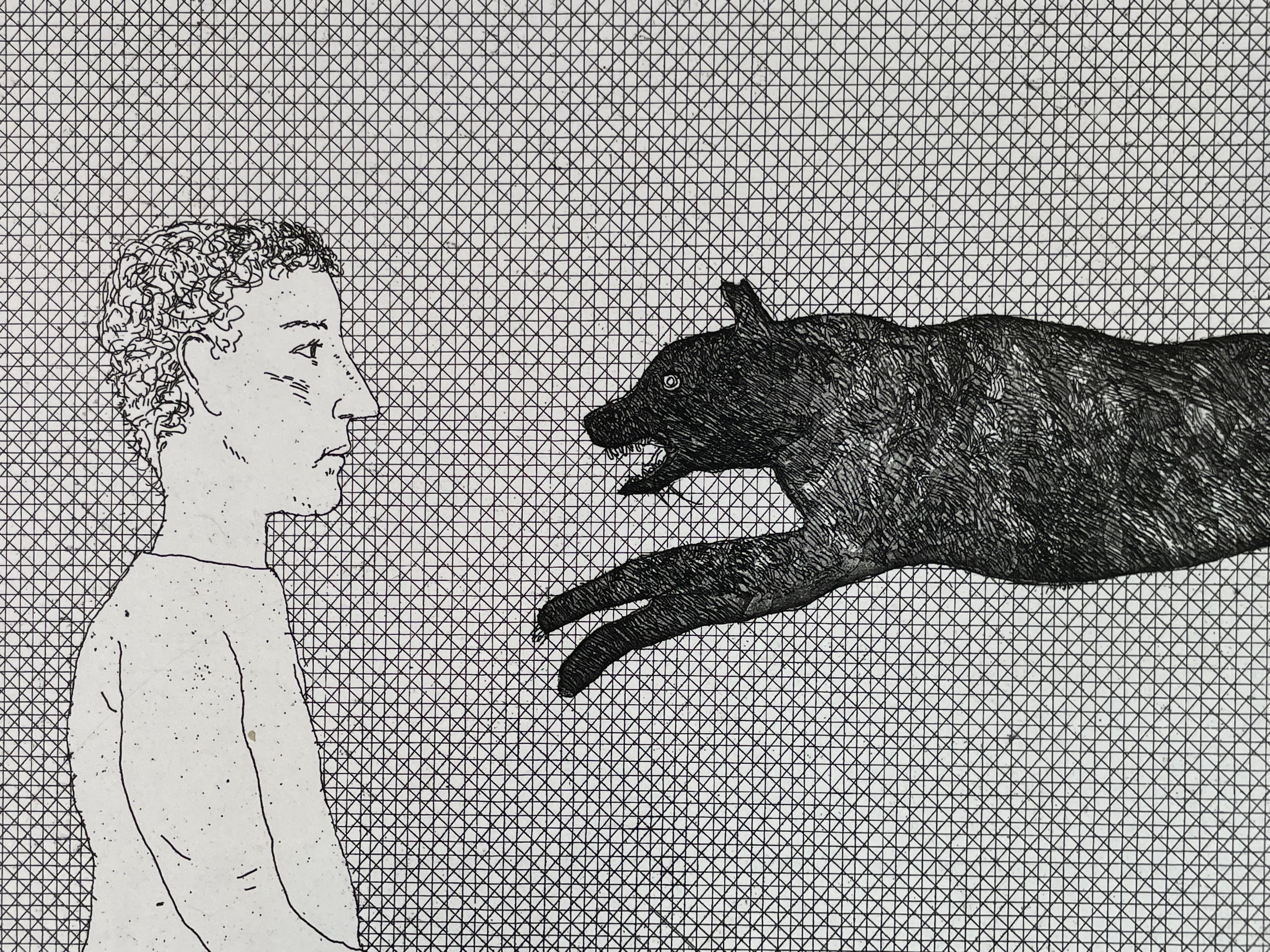 A Black Cat Leaping (from Six Fairy Tales from the Brothers Grimm) David Hockney 2
