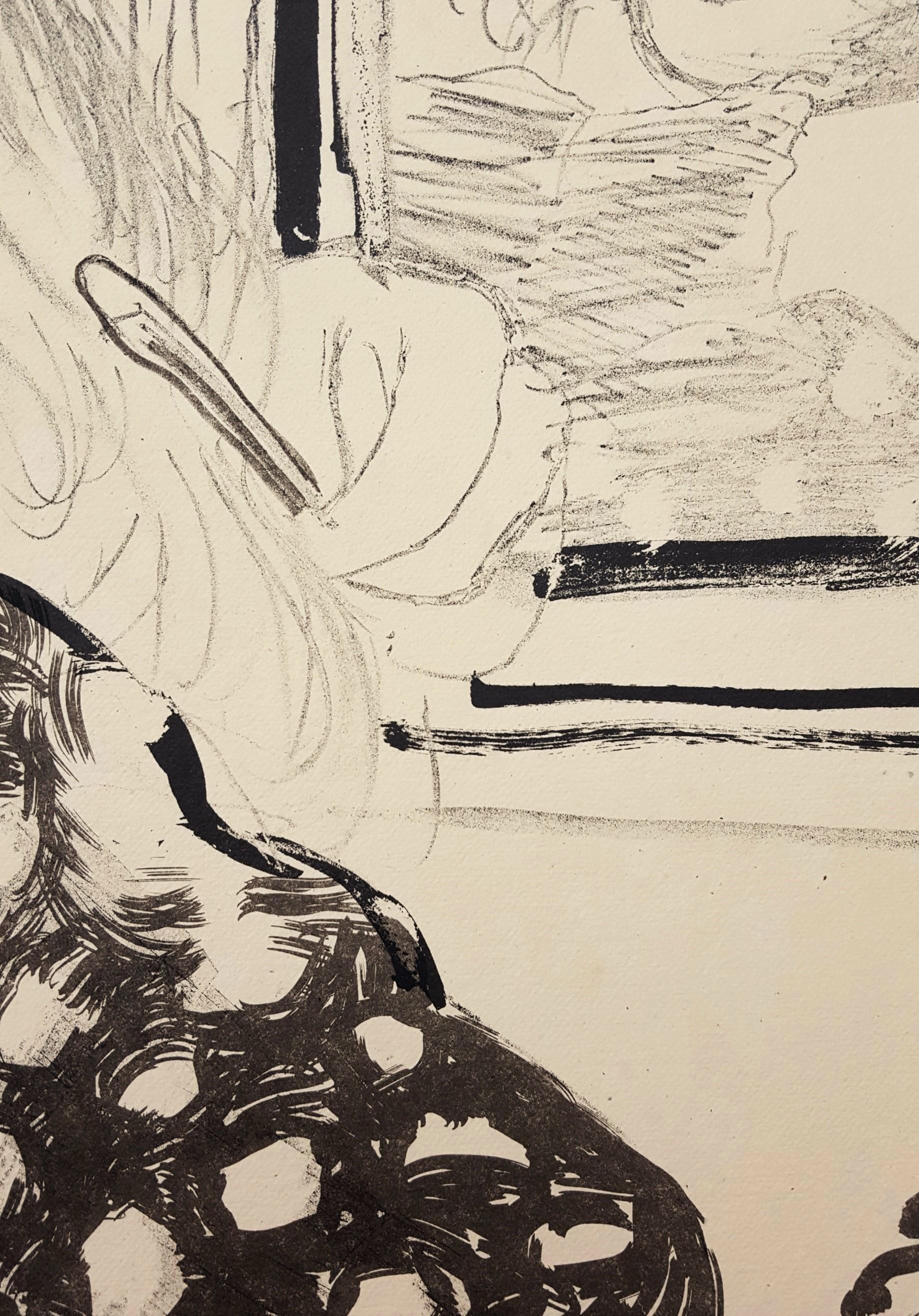 Ann Combing Her Hair /// Contemporary David Hockney Lithograph Figurative Lady 13