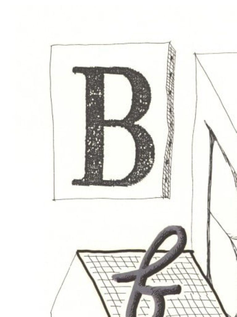 'B', Hockney's Alphabet, David Hockney and Stephen Spender, Lithograph, 1991 For Sale 1