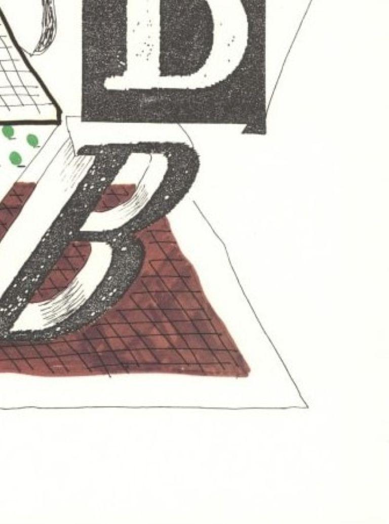 'B', Hockney's Alphabet, David Hockney and Stephen Spender, Lithograph, 1991 For Sale 2