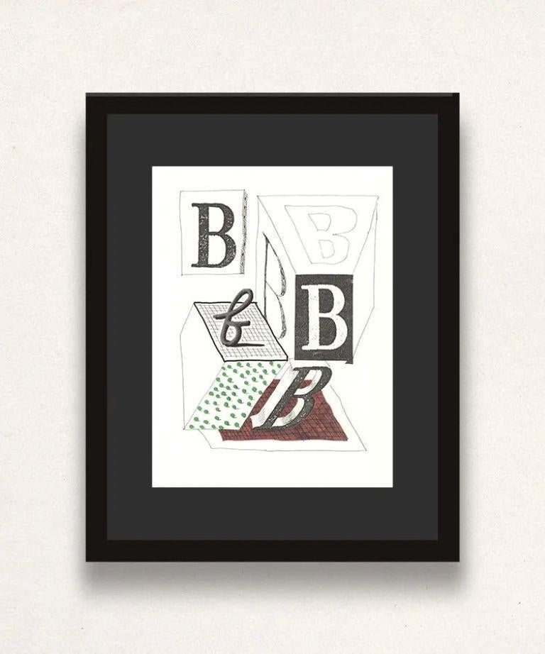 'B', Hockney's Alphabet, David Hockney and Stephen Spender, Lithograph, 1991 For Sale 4