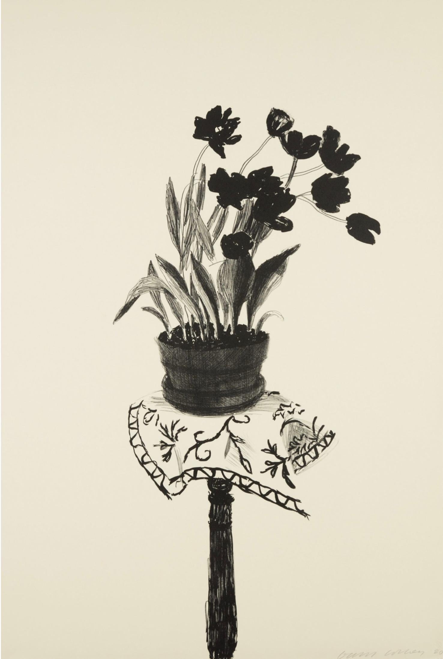 David Hockney Still-Life Print - Black Tulips
