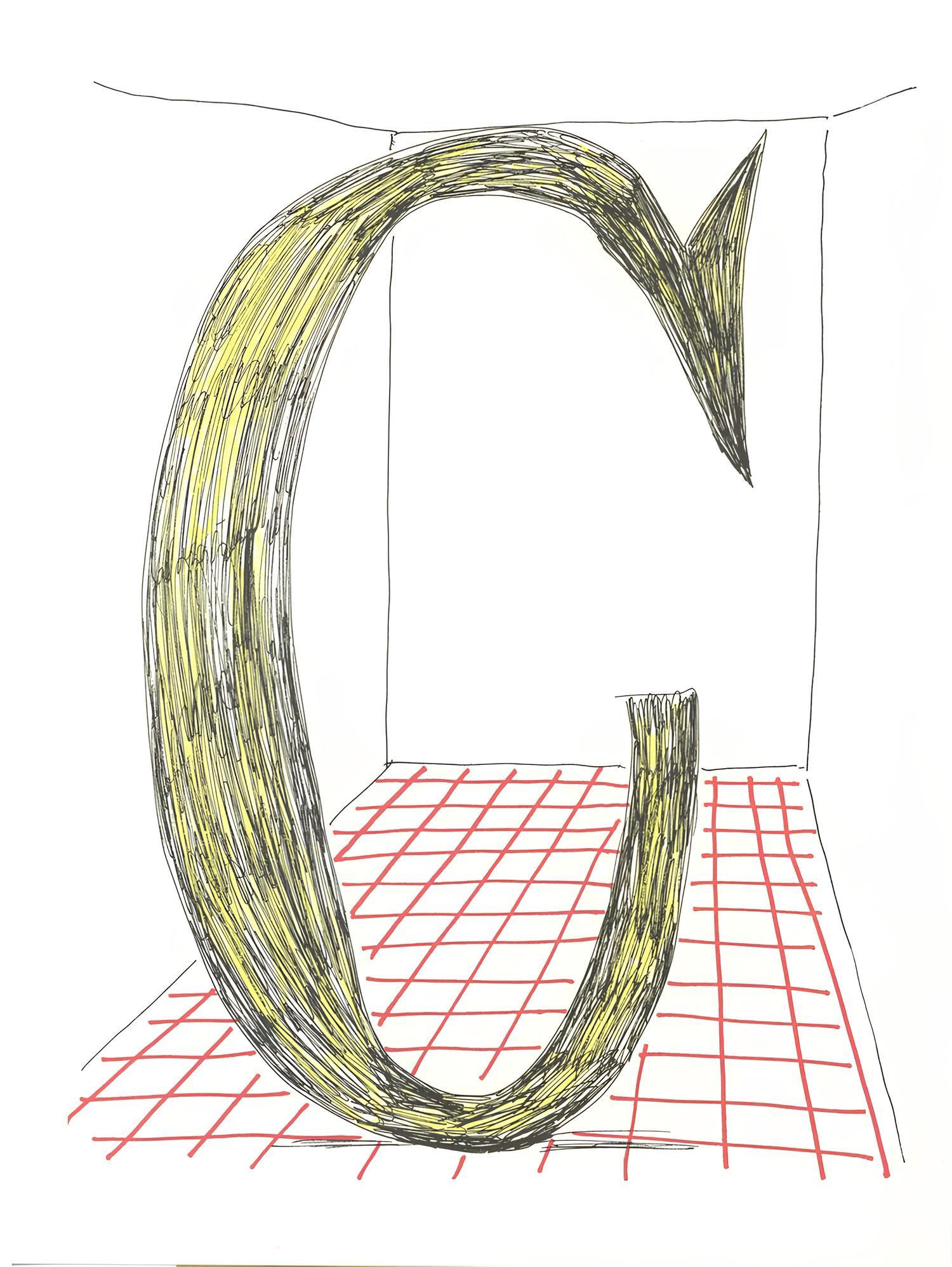 Lithograph in colors on vélin Exhibition Fine Art Cartridge paper. Paper Size: 12.75 x 9.75 inches. Inscription: Unsigned and unnumbered, as issued. Notes: From the folio, Hockney's Alphabet, Drawings by David Hockney, 1991. Published by Aids Crisis