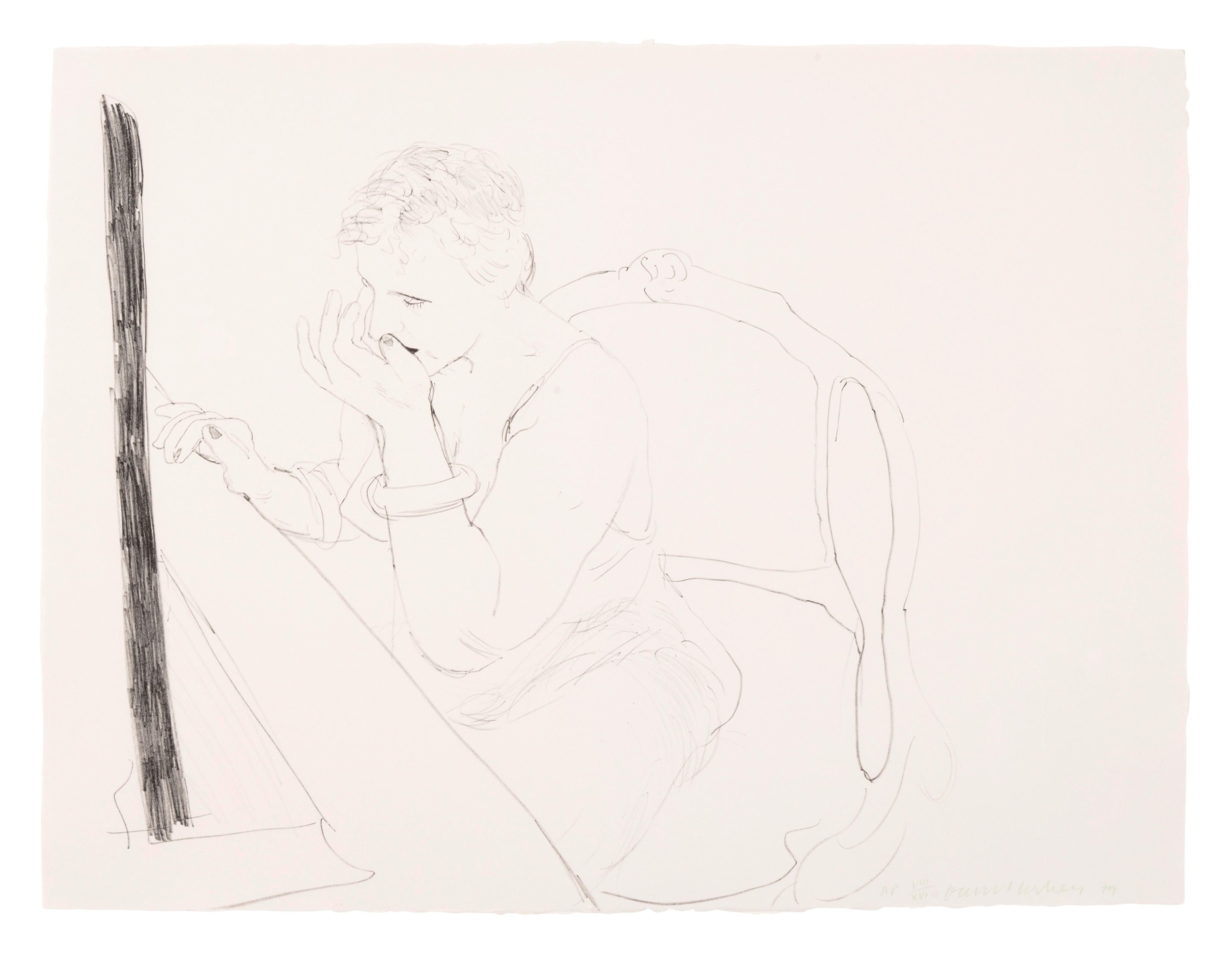Celia - Adjusting her Eyelash - Portraiture British Art - Print by David Hockney