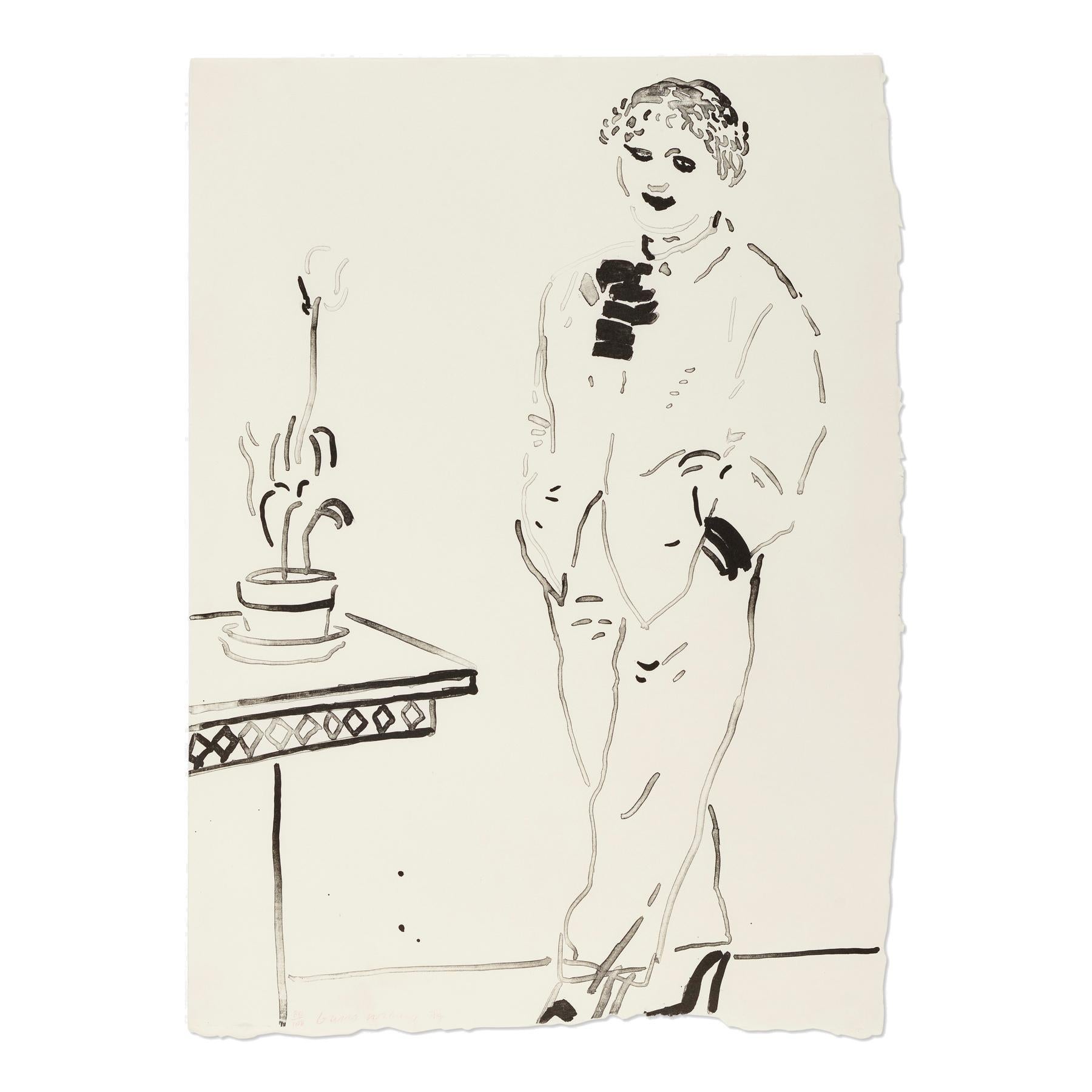 David Hockney Figurative Print - Celia Amused