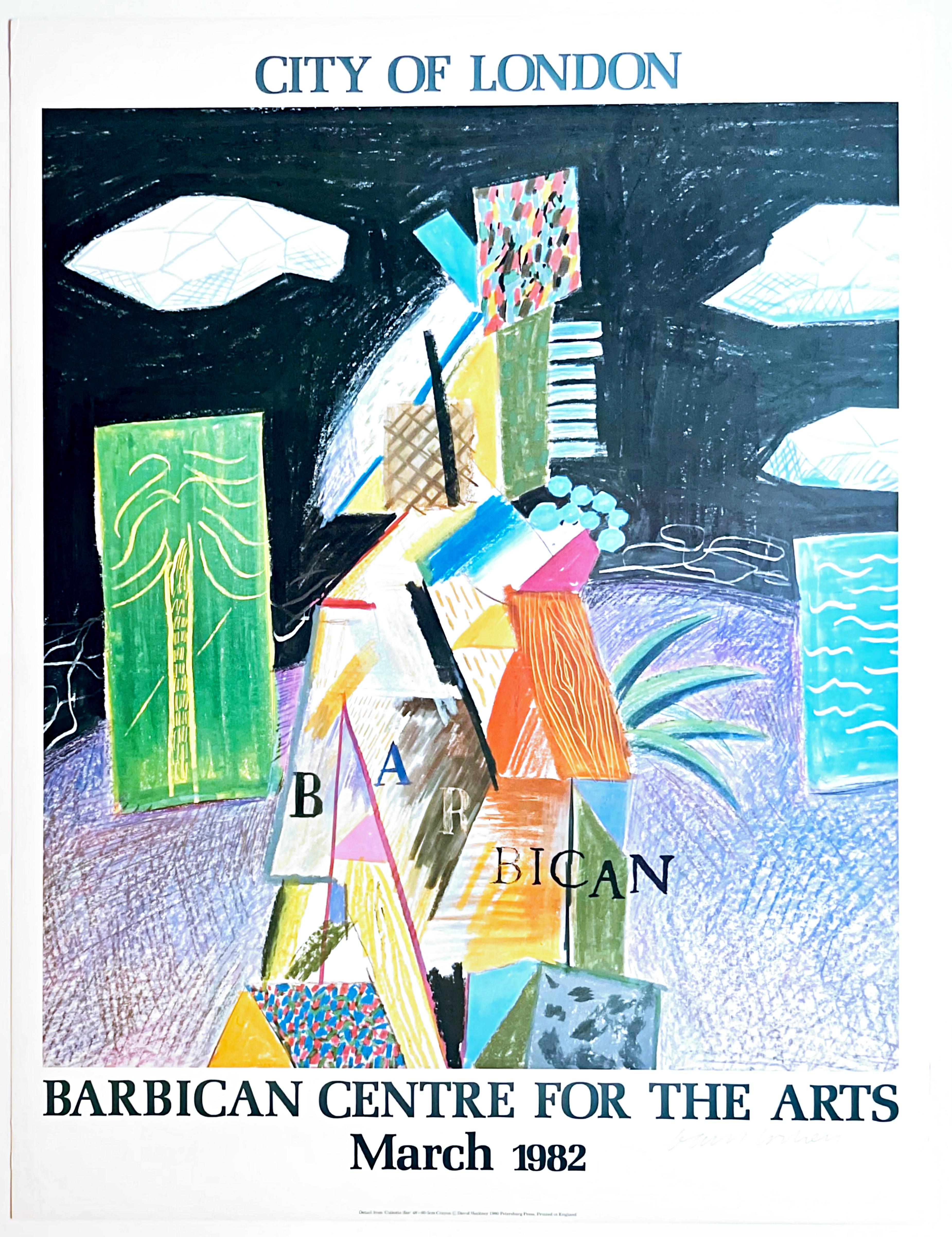 David Hockney
Offset lithograph poster
Hand signed in pencil by David Hockney on the front
The work depicted is "Detail of Cubistic Bar", 1980, crayon
Published by Petersburg Press, UK
Not too many were hand signed -- a true collectors'