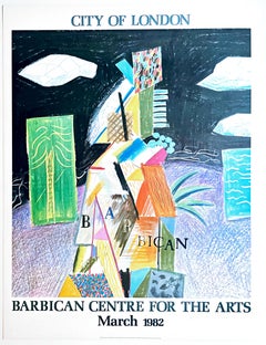 Vintage City of London Barbican Center print (HAND SIGNED by David Hockney) Rare poster