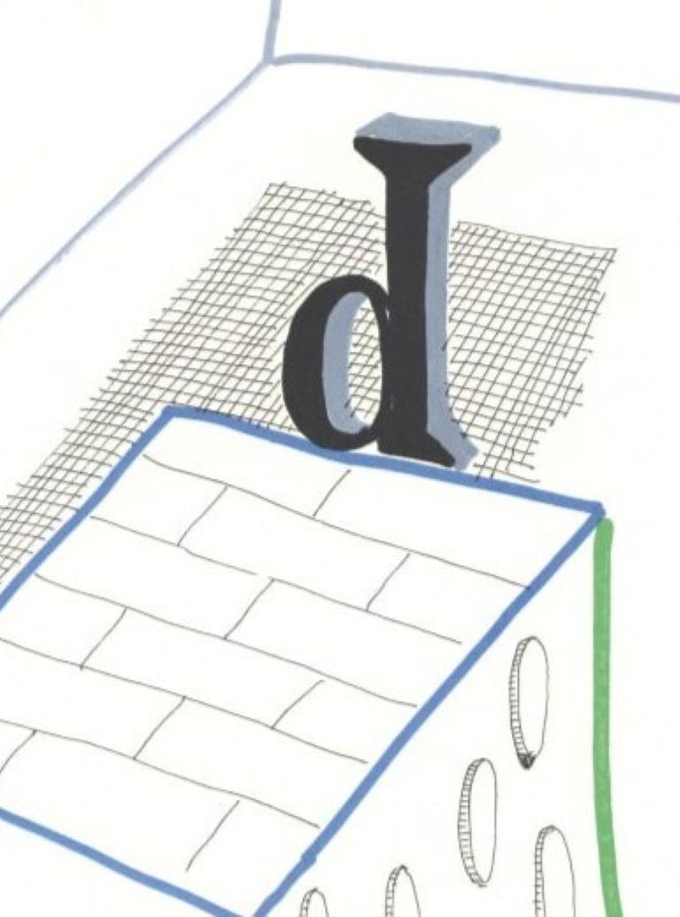'D', Hockney's Alphabet, David Hockney and Stephen Spender, Lithograph, 1991 For Sale 1