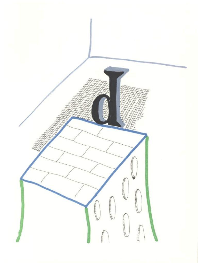 'D', Hockney's Alphabet, David Hockney and Stephen Spender, Lithograph, 1991