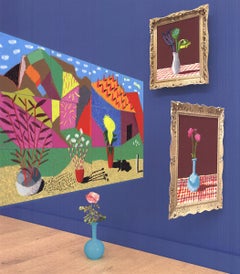 David Hockney '20 Flowers and Some Bigger Pictures' Vintage Pop Art