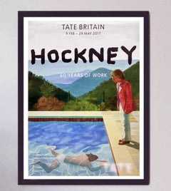 David Hockney - 60 Years of Work - Tate Britain original poster, 2017 (Framed)
