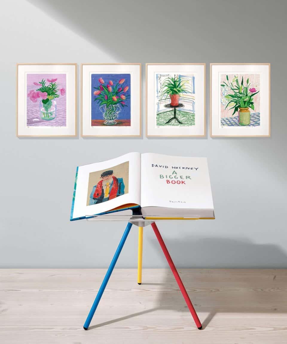 David Hockney 'A Bigger Book' Signed, Limited Edition Book on Stand 1
