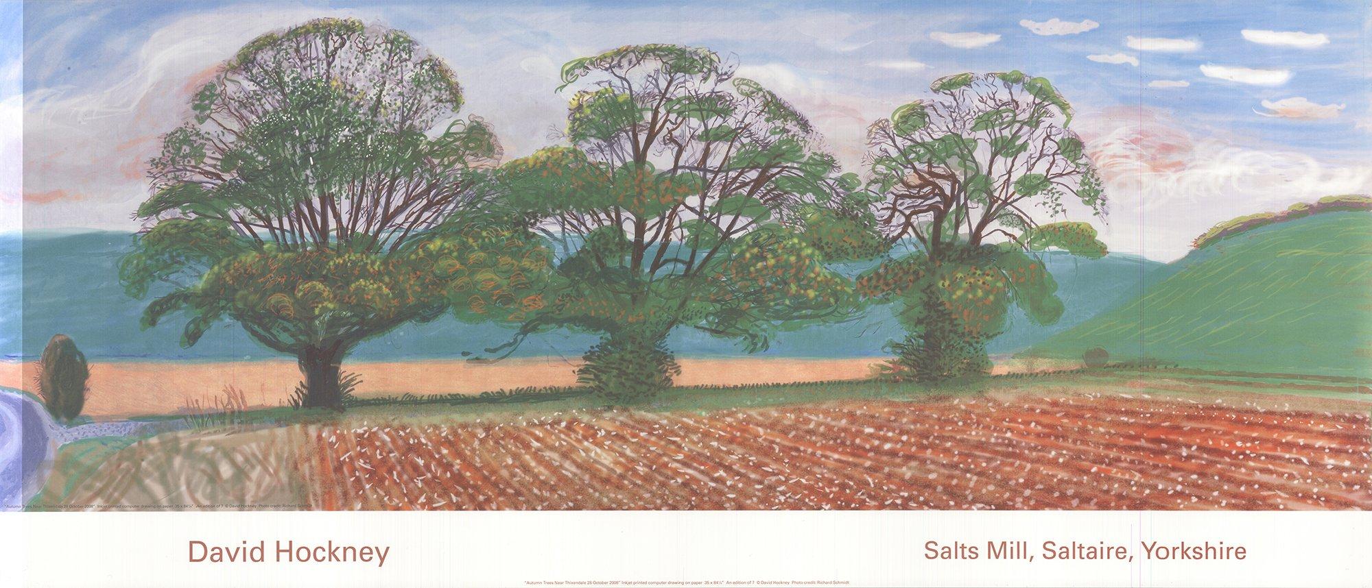 David Hockney 'Arbres d'automne près de Thixendale' Pop Art Vintage
