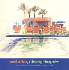 Vintage David Hockney 'Eight Sunchairs by a Pool' 1996- Poster