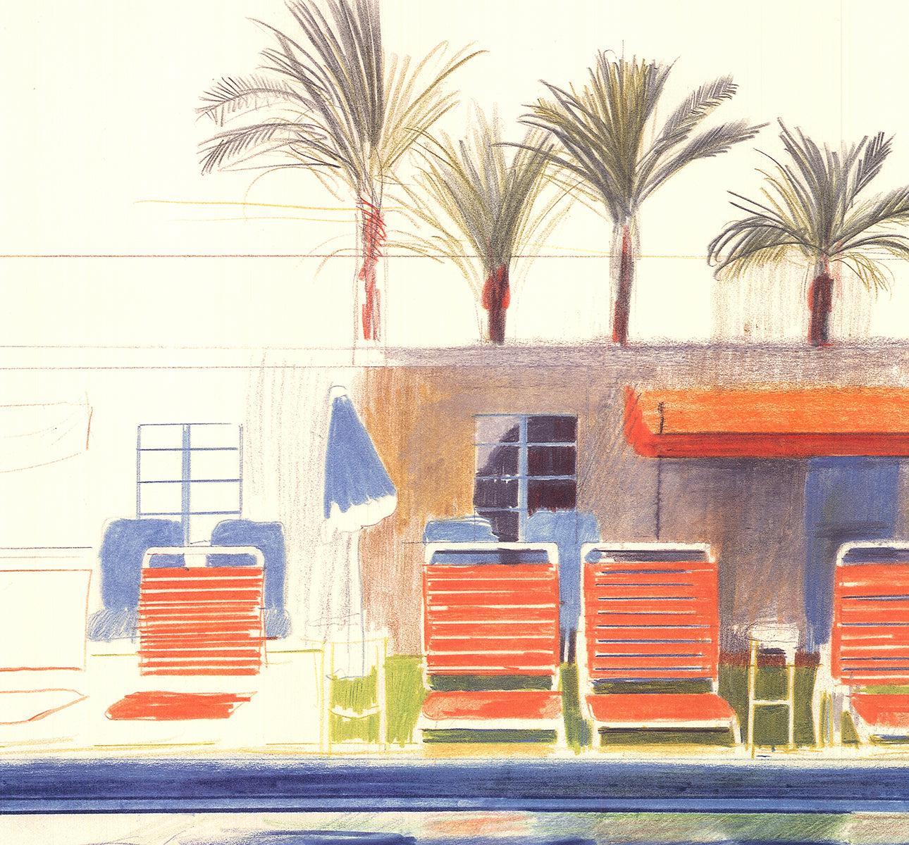 David Hockney 'Eight Sunchairs by a Pool' For Sale 2