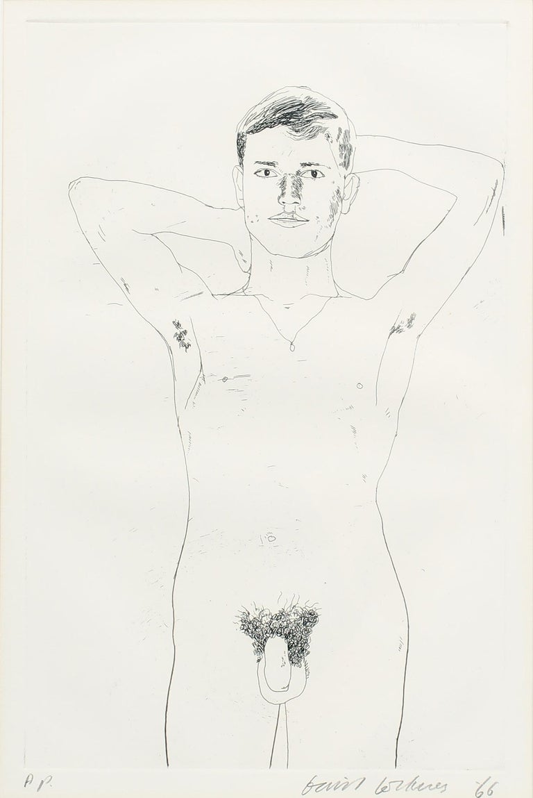 An original etching by David Hockney called 