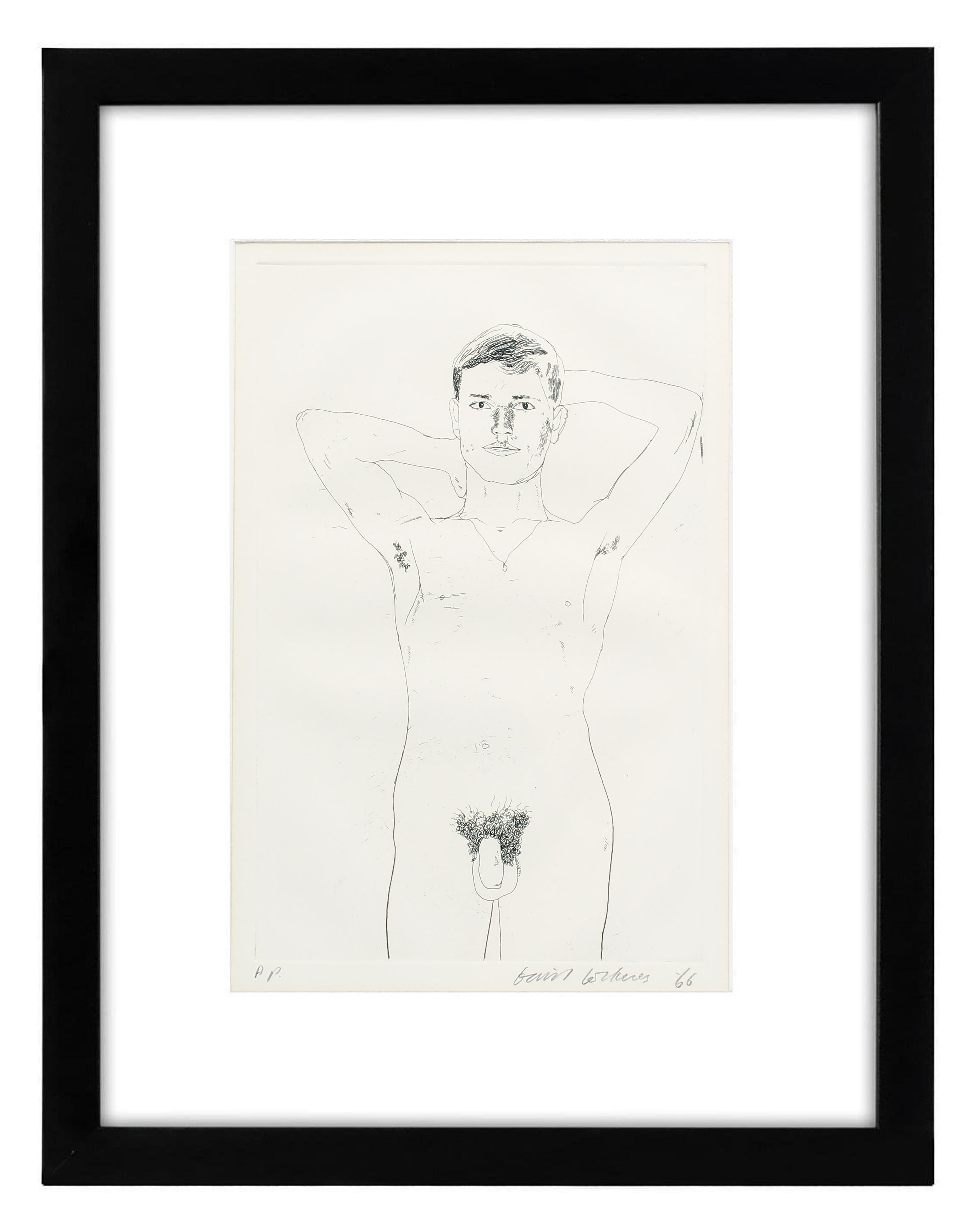David Hockney Etching Nude Male 1966 Original Poems 
