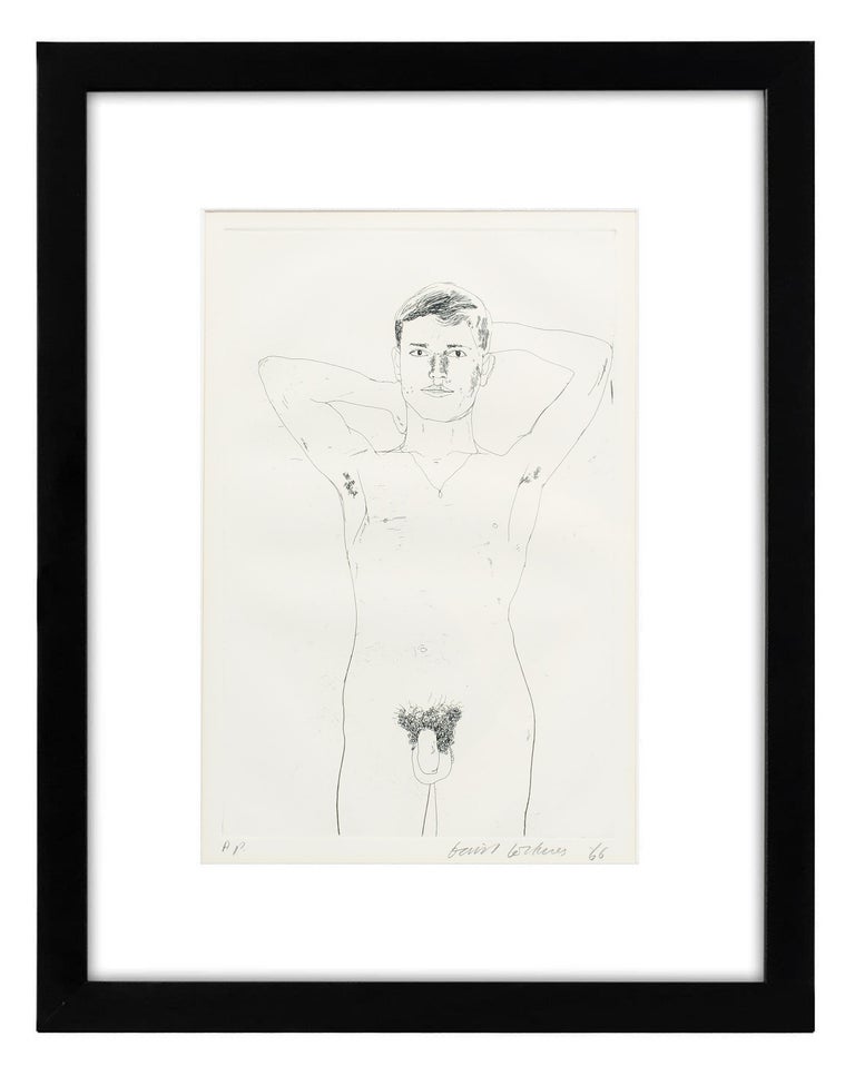David Hockney Etching Nude Male 1966 Original Poems  - Print by David Hockney