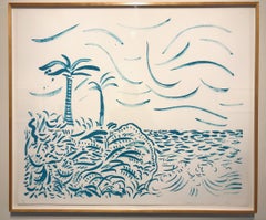 Vintage David Hockney, "Green Bora Bora", 1979, Original Lithograph (40/50)