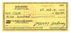 David Hockney signed check (David Hockney 1991)