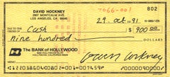 David Hockney signed check (David Hockney 1991)