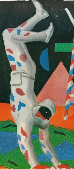 David Hockney 'Harlequin from Parade' 1981, Vintage Offset Print