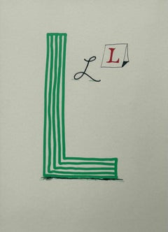David Hockney — Letter L from Hockney’s Alphabet, 1991 - Lithograph, Framed