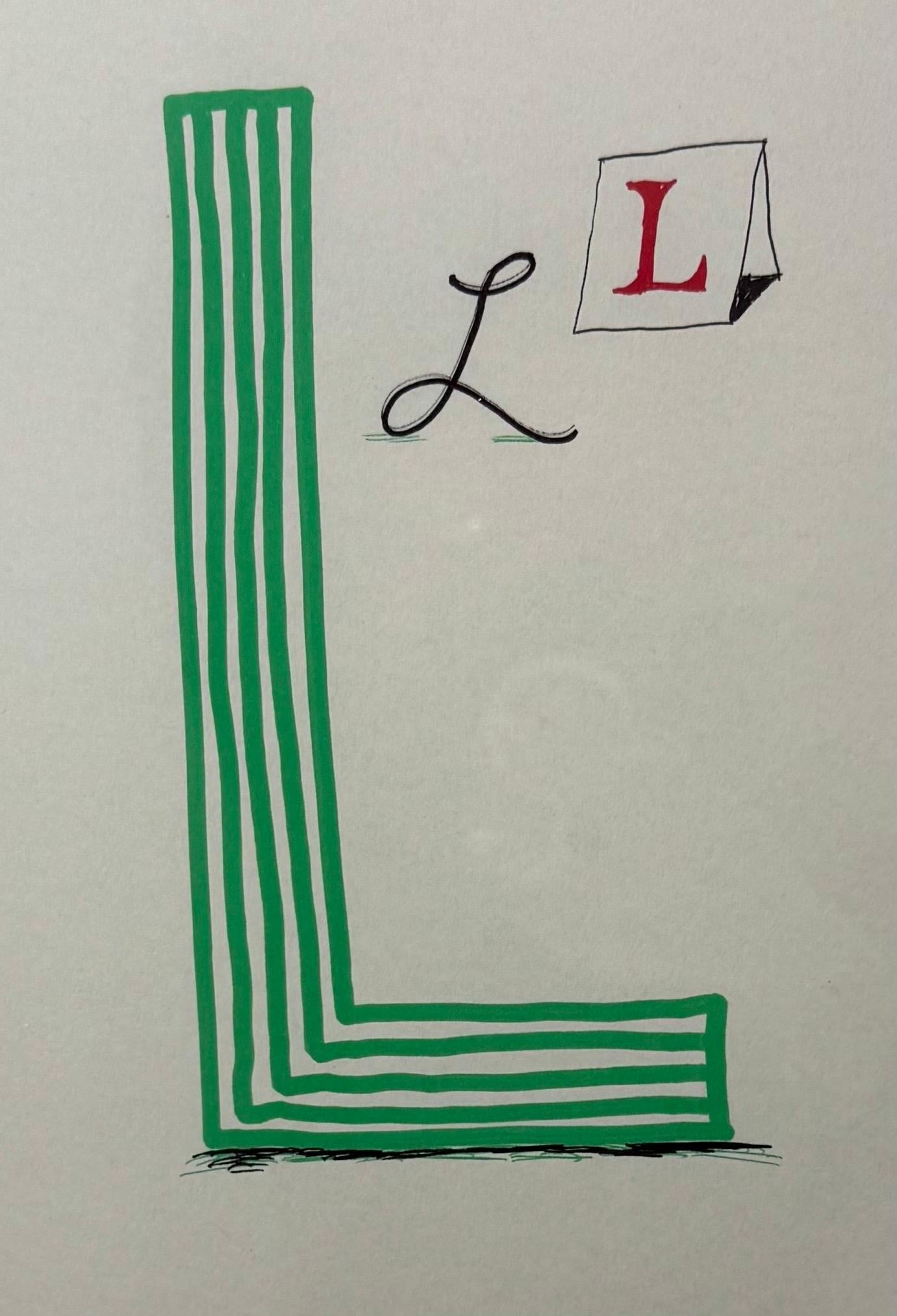 David Hockney — Letter L from Hockney’s Alphabet, 1991 - Lithograph, Framed For Sale 2