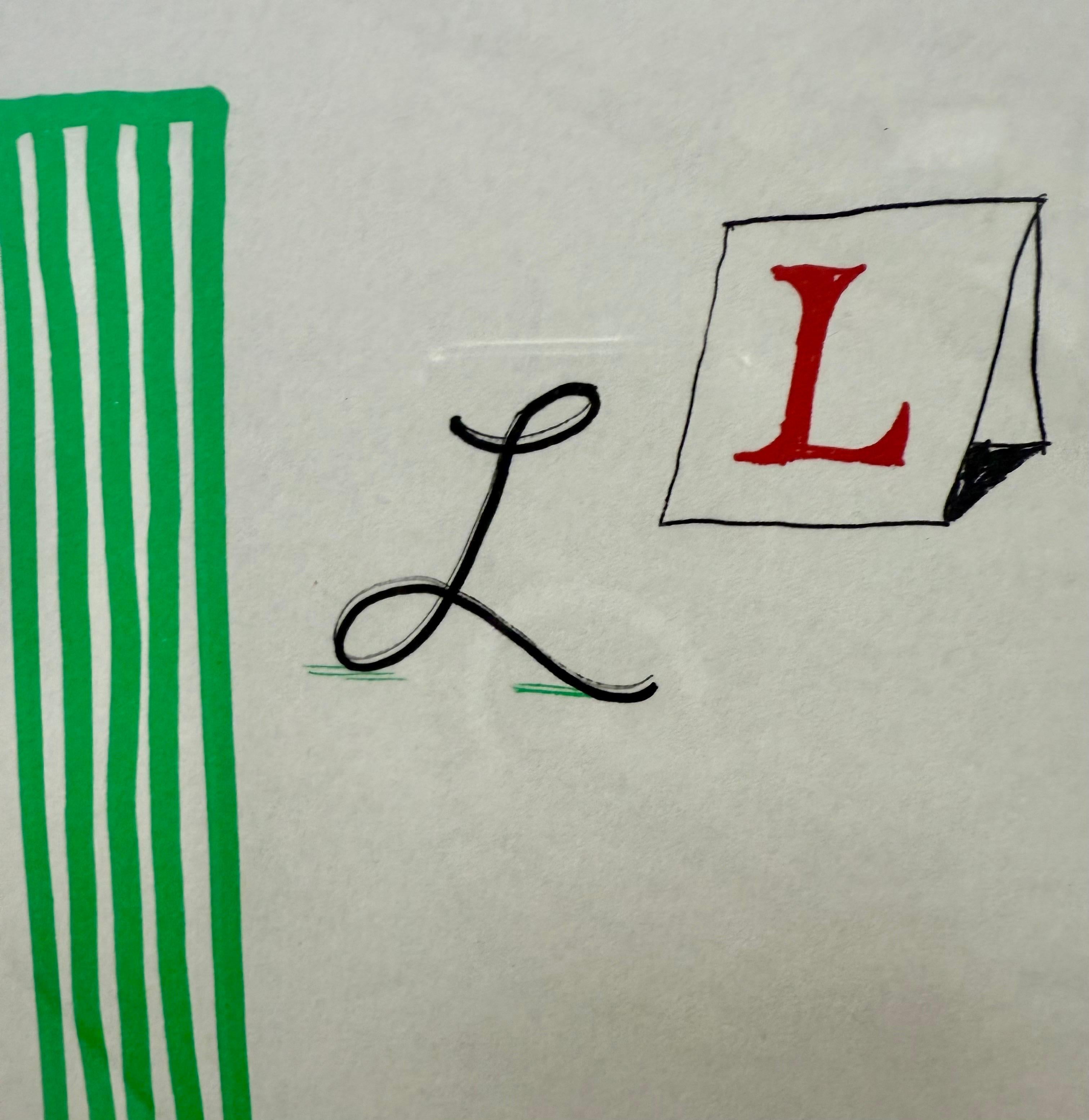 David Hockney — Letter L from Hockney’s Alphabet, 1991 - Lithograph, Framed For Sale 4