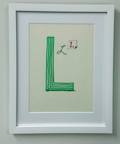 David Hockney - Lettera L dall'Alfabeto di Hockney, 1991 - Litografia, con cornice