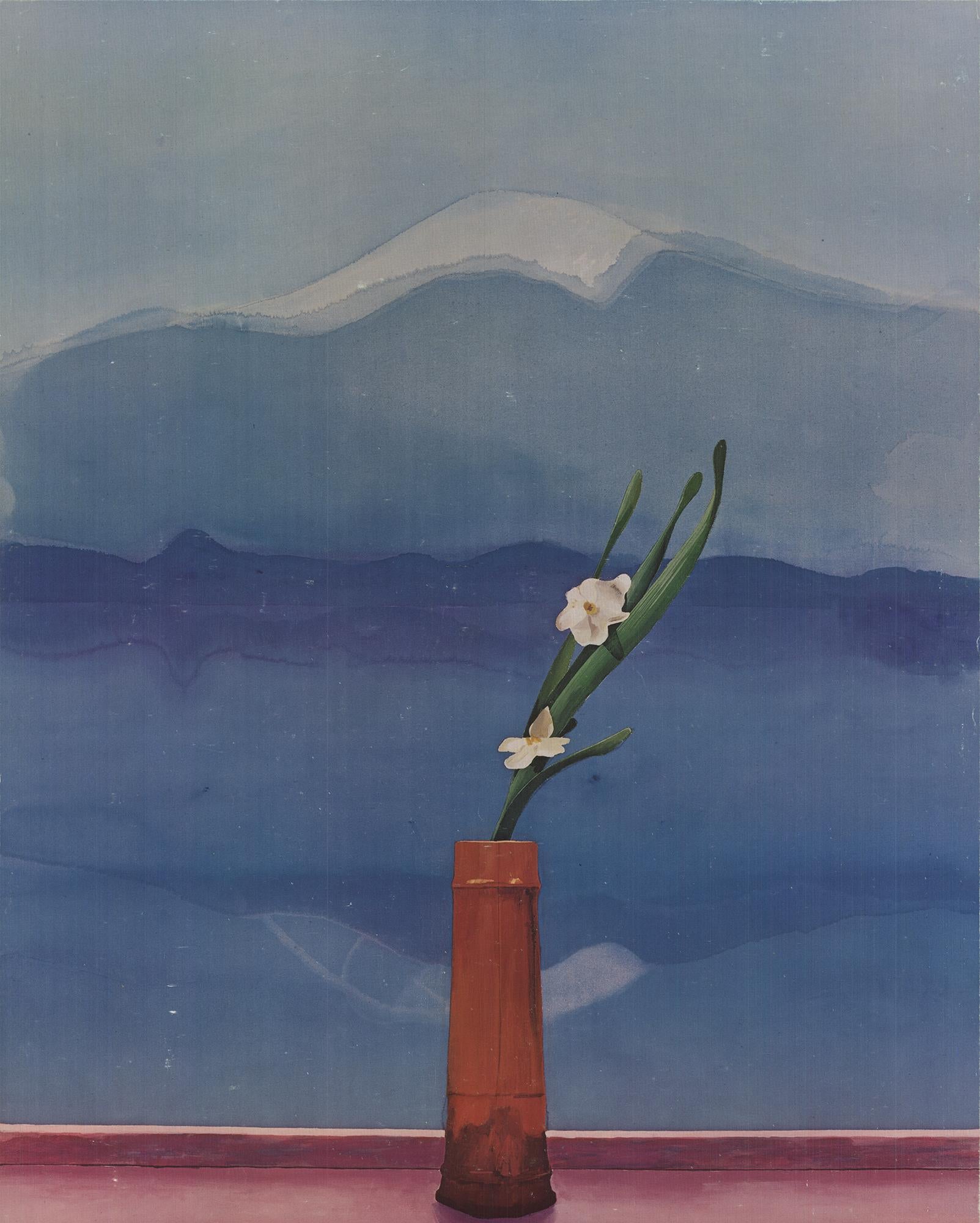 David Hockney 'Mount Fuji with Flowers' 1988- Poster For Sale 1