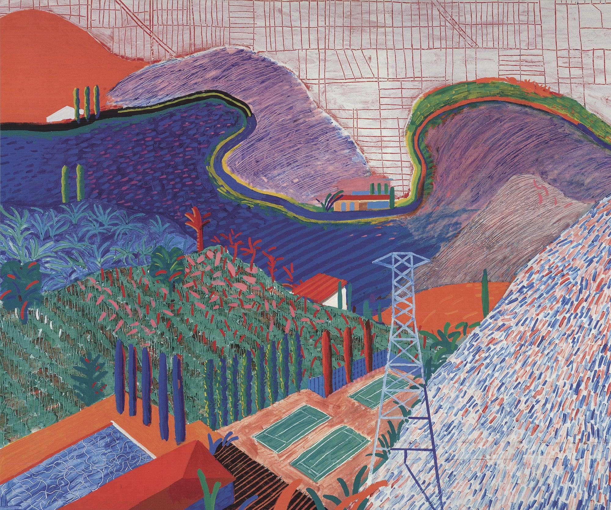 David Hockney „Mulholland Drive: The Road to the Studio“ 2021- Offset-Lithographie im Angebot 1