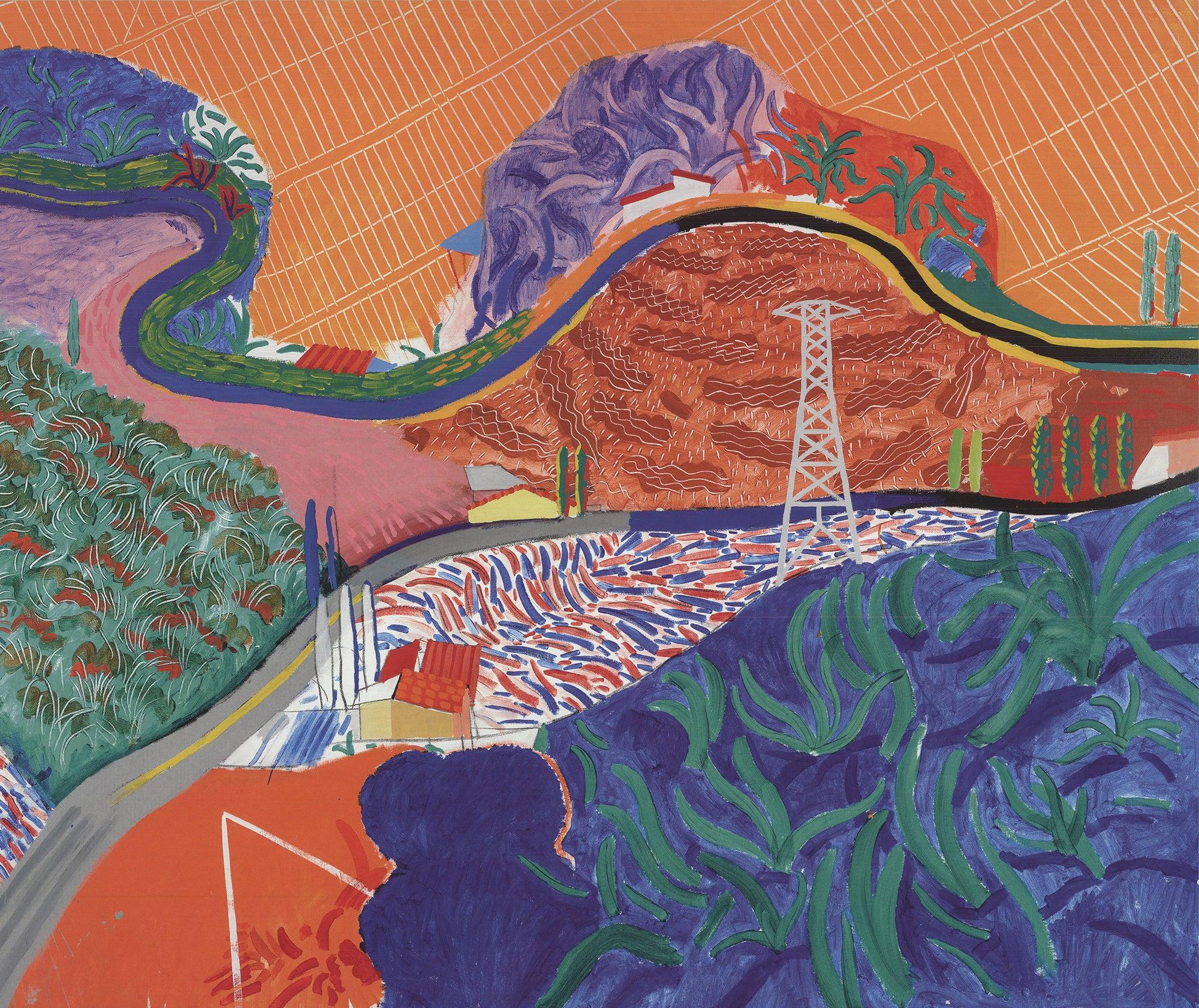 David Hockney „Mulholland Drive: The Road to the Studio“ 2021- Offset-Lithographie im Angebot 2