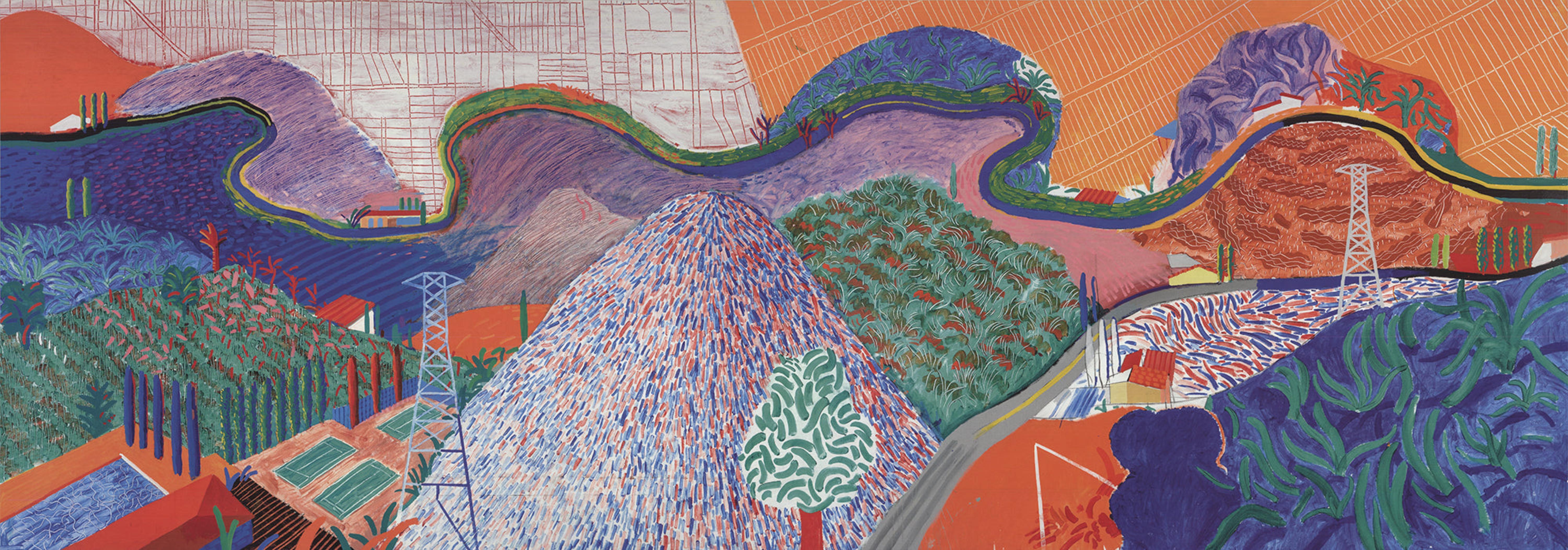 David Hockney „Mulholland Drive: The Road to the Studio“ 2021- Offset-Lithographie im Angebot 3
