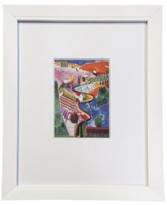 David Hockney „Nichols Canyon“ Pop gerahmt 1985